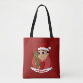 Niedlicher Weihnachtsjunge Cartoon Tote Tasche (Vorderseite)
