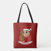 Niedlicher Weihnachtsjunge Cartoon Tote Tasche (Rückseite)