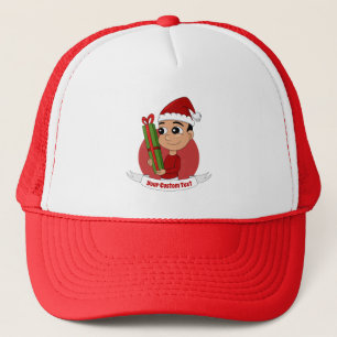 Niedlicher Weihnachtsjunge Cartoon Trucker Hat Truckerkappe