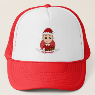 Niedlicher Weihnachtsjunge Cartoon Trucker Hat Truckerkappe