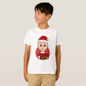 Niedlicher Weihnachtsjunge mit blauen Haaren T-Shirt (Vorne ganz)