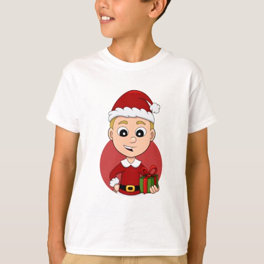 Niedlicher Weihnachtsjunge mit blauen Haaren T-Shirt (Vorderseite)