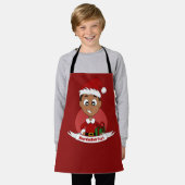 Niedlicher Weihnachtsjunge mit dunkelbraunem Haar Schürze (Getragen)