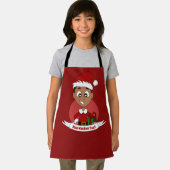 Niedlicher Weihnachtsjunge mit dunkelbraunem Haar Schürze (Insitu)