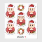 Niedlicher Weihnachtsjunge mit Ingwerhaar Aufkleber (Blatt)