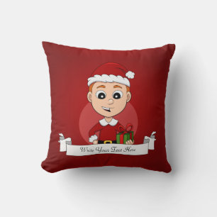 Niedlicher Weihnachtsjunge mit Ingwerhaar Kissen
