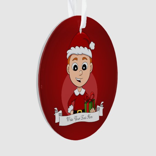 Niedlicher Weihnachtsjunge mit Ingwerhaar Ornament (Vorderseite)