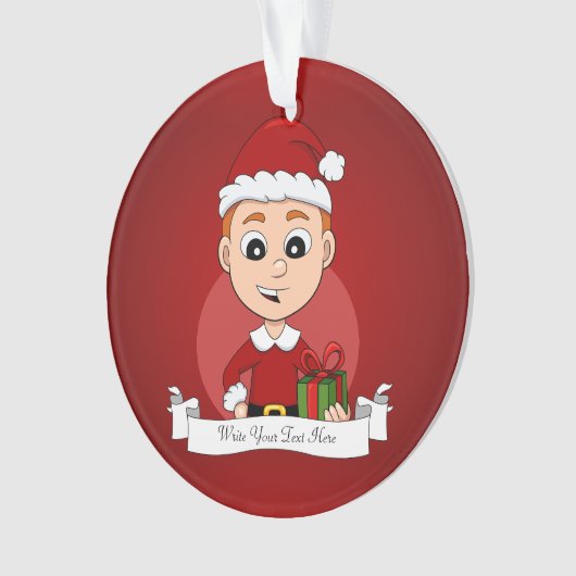 Niedlicher Weihnachtsjunge mit Ingwerhaar Ornament (Vorderseite)