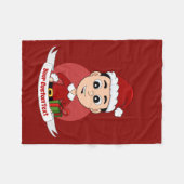 Niedlicher Weihnachtsjunge mit schwarzem Haar Fleecedecke (Vorderseite (Horizontal))