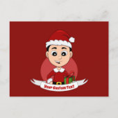 Niedlicher Weihnachtsjunge mit schwarzem Haar Postkarte (Vorderseite)