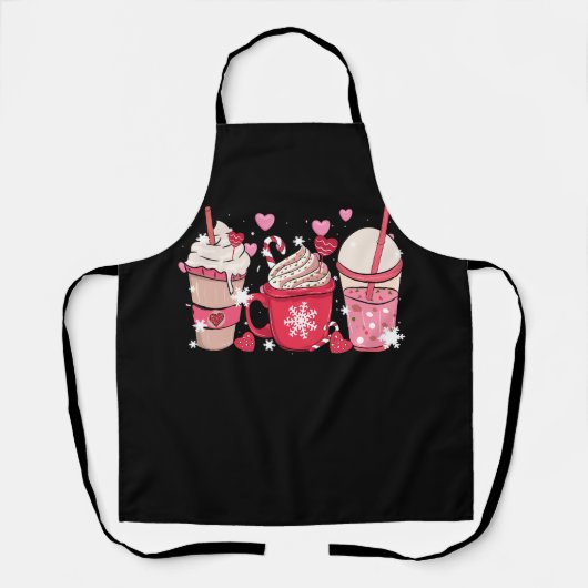 Niedlicher Weihnachtskaffee und Creme Cups Latte M Schürze (Vorderseite)