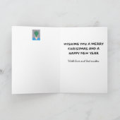 Niedlicher Weihnachtskaktus, rosa Grenze, Ihr Gruß Karte (Innenseite)