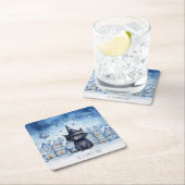 Niedlicher Weihnachtskalender Rechteckiger Pappuntersetzer (Vor Ort)