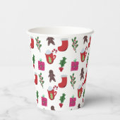 Niedlicher Weihnachtskalender Winterurlaub Pappbecher (Rückseite)