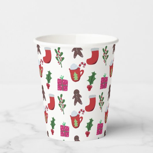 Niedlicher Weihnachtskalender Winterurlaub Pappbecher (Links)