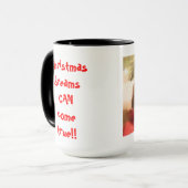 Niedlicher Weihnachtskaliko, Weihnachtsträume kann Tasse (Vorderseite Links)