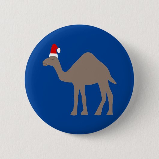 Niedlicher Weihnachtskamel Button (Vorderseite)
