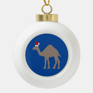 Niedlicher Weihnachtskamel Keramik Kugel-Ornament
