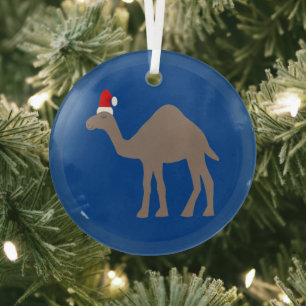 Niedlicher Weihnachtskamel Ornament Aus Glas