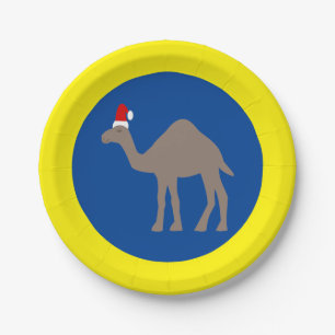 Niedlicher Weihnachtskamel Pappteller