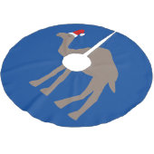 Niedlicher Weihnachtskamel Polyester Weihnachtsbaumdecke (Schrägansicht)