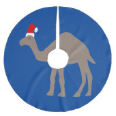 Niedlicher Weihnachtskamel Polyester Weihnachtsbaumdecke (Vorderseite)