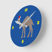 Niedlicher Weihnachtskamel Runde Wanduhr (Winkel)