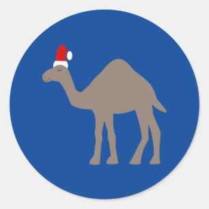 Niedlicher Weihnachtskamel Runder Aufkleber