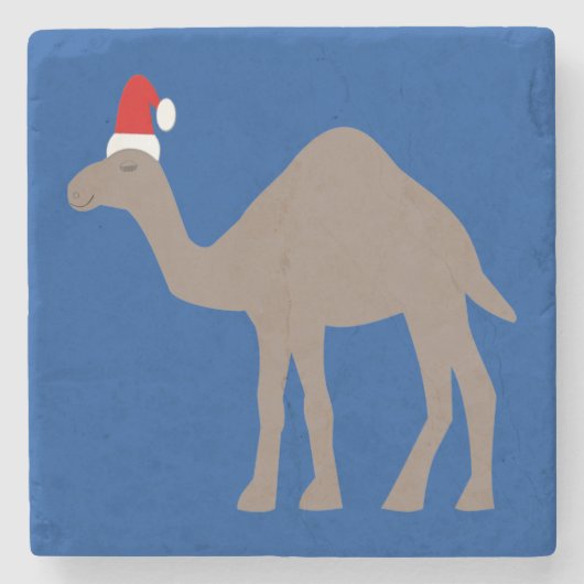 Niedlicher Weihnachtskamel Steinuntersetzer (Vorderseite)