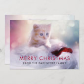 Niedlicher Weihnachtskätzchen Feiertag Dankeskarte (Vorne/Hinten)