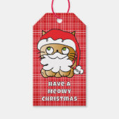 Niedlicher WeihnachtskatzenCartoon Funny Sprichwor Geschenkanhänger (Vorderseite)