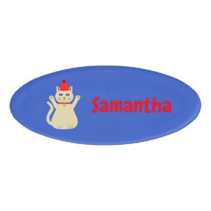 Niedlicher WeihnachtskatzenIndividuelle Name Namenschild