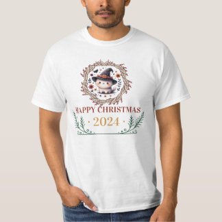 Niedlicher WeihnachtskatzenT - Shirt 2024 - Feiert