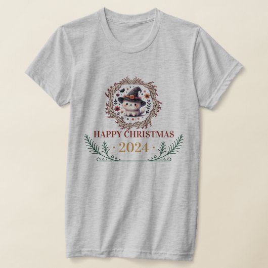 Niedlicher WeihnachtskatzenT - Shirt 2024 - Feiert (Ablage )