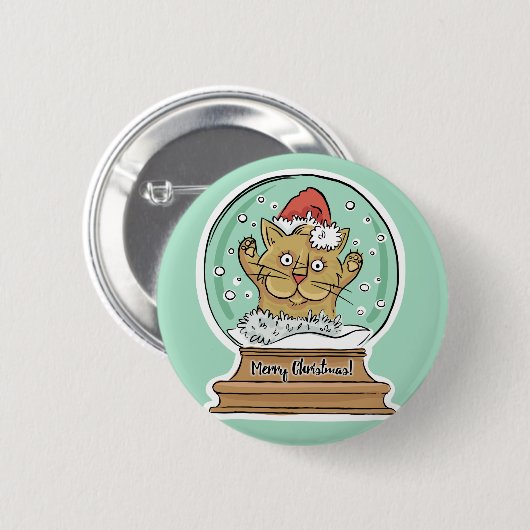 Niedlicher Weihnachtskatzknopf Button (Vorne & Hinten)