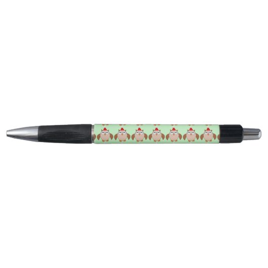 Niedlicher Weihnachtskauz Pen Kugelschreiber (Vorderseite)