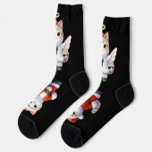 Niedlicher Weihnachtskitschgel Angel Socken (Linkes Detail)