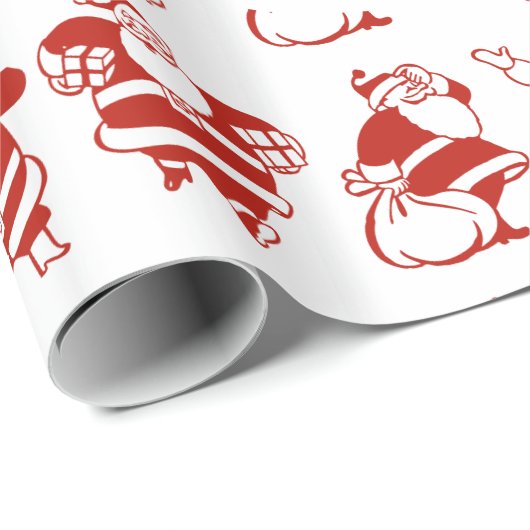 Niedlicher Weihnachtsklaus Weihnachtsgeschenk-Tag Geschenkpapier (Rolleneckpunkt)