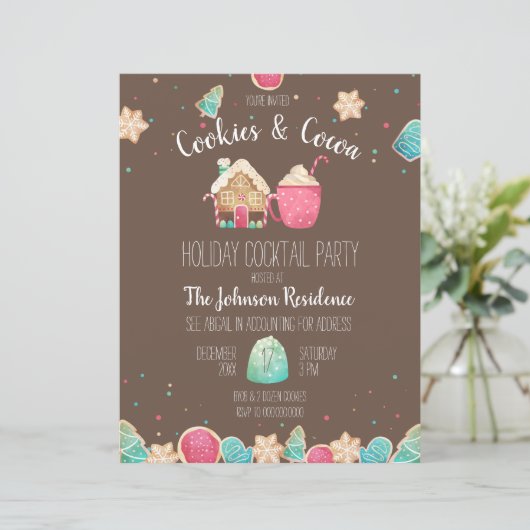 Niedlicher Weihnachtskochtausch Party Flyer (Stehend Vorderseite)