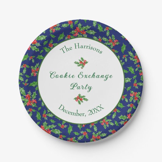 Niedlicher Weihnachtskochtausch Party Individuelle Pappteller (Vorderseite)