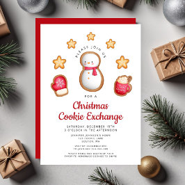 Niedlicher Weihnachtskochtausch Snowman Einladung