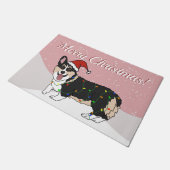 Niedlicher Weihnachtskorgi Fußmatte (Schrägansicht)