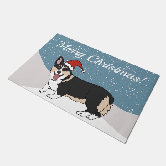 Niedlicher Weihnachtskorgi Fußmatte (Schrägansicht)