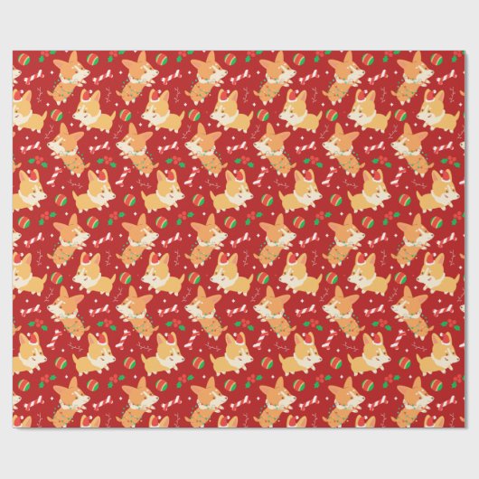 Niedlicher Weihnachtskorgi Geschenkpapier (Flach)