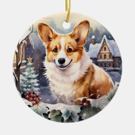 Niedlicher Weihnachtskorgi Keramik Ornament