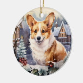 Niedlicher Weihnachtskorgi Keramik Ornament (Links)