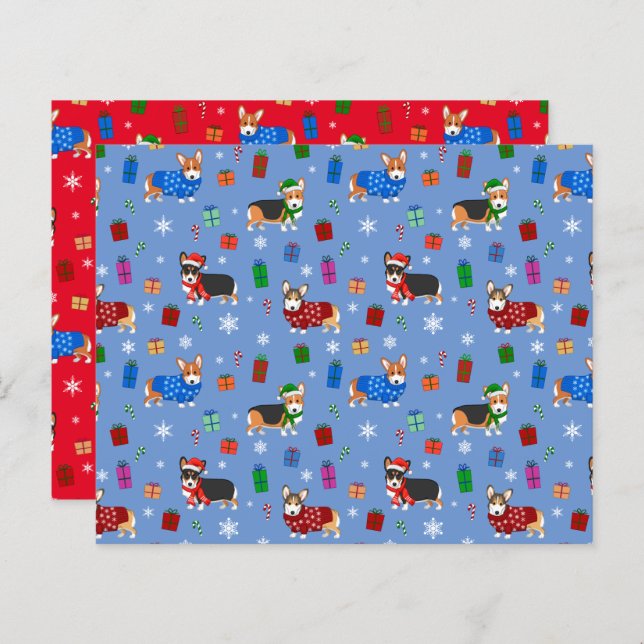 Niedlicher Weihnachtskorgis in Hats & Sweaters (Vorne/Hinten)