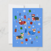 Niedlicher Weihnachtskorgis in Hats & Sweaters Einladung (Vorderseite)