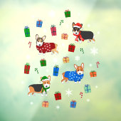 Niedlicher Weihnachtskorgis in Hats & Sweaters Fensteraufkleber (Blatt 3)