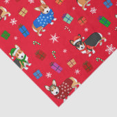 Niedlicher Weihnachtskorgis in Hats & Sweaters Seidenpapier (Detail)